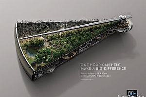 地球一小时(Earth Hour)国外环保节能活动创意设计
