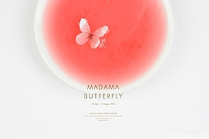 国外MADAMA BUTTERF蝴蝶夫人歌剧唯美海报设计