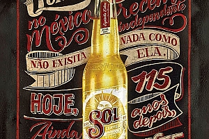 国外SOL啤酒手绘海报设计