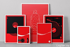 可口可乐音乐主题创意海报设计作品