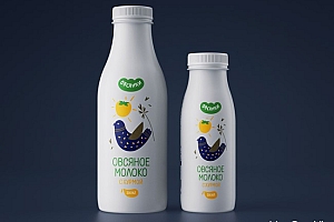 精美的Oatbirds燕麦奶瓶子包装和外包装设计合集