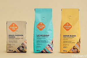 国外简美的COFFEE INN咖啡包装设计