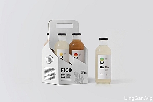 国外简约大气的FICO姜汁饮料包装设计