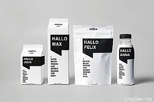 国外Milfina牛奶黑白极简包装设计欣赏