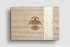 金色品质的国外Cocoa Colony巧克力外包装设计鉴赏