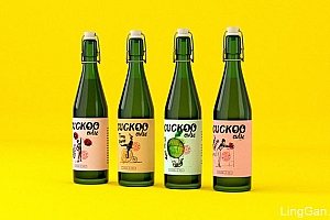 国外品牌Cuckoo Cidre果酒瓶贴设计