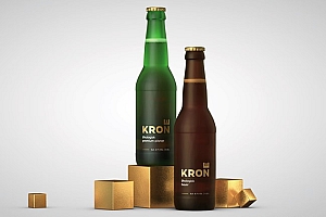 国外简约精致的Krone啤酒包装设计作品