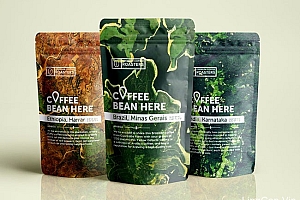 卫星地图创意咖啡豆包装设计作品