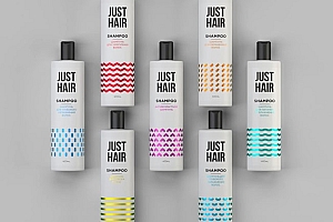 简约时尚的Just Hair洗发水包装设计作品