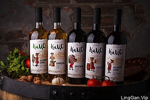 格鲁吉亚Katso葡萄酒瓶贴设计作品