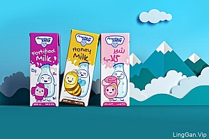 精美超萌可爱的Pegah牛奶包装设计