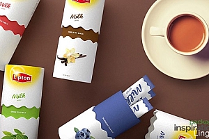 俄罗斯LIPTON奶茶包装设计