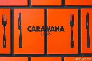 国外餐饮行业别致精细的Caravana餐厅菜单设计分享