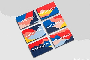 国外Huxtaburger快餐品牌彩色VI形象设计作品16P