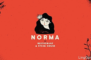 复古风格的Norma餐厅品牌形象设计