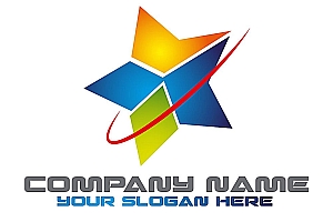 五角星渐变logo设计