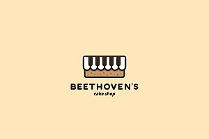 黑白琴键!36款钢琴元素Logo设计