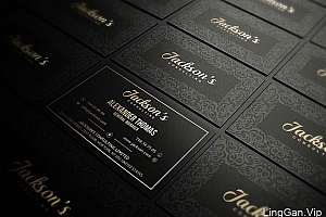 24款精致的金色的英文名片设计