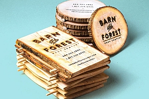 美国Jukebox Print个性化木制名片设计作品