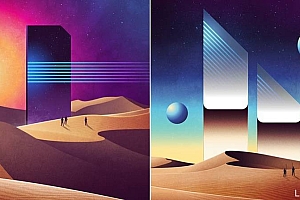 丰富多彩的未来生活的插图设计欣赏-远离我们小小的地球- 灵感