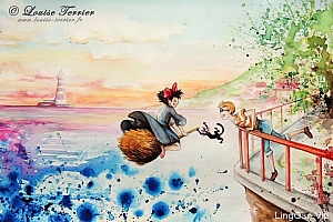 Louise Terrier的日本动漫灵感水彩画艺术分享- 灵感