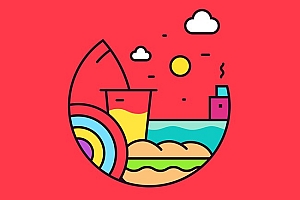 Rollesque冰淇淋店矢量插图设计- 灵感