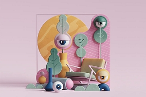 立体创意!9款3D版网页插画- 灵感