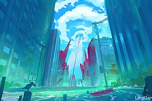 美好的傍晚!清新治愈的广角概念插图- 灵感