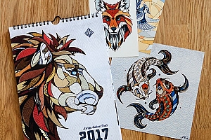 漂亮的2017动物图案年历设计- 灵感