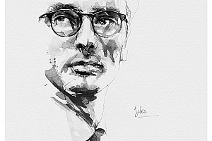 法国Florian NICOLLE的黑白肖像画作品NO.3- 灵感